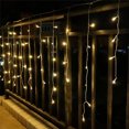 thumbnail image 3 of Cadena de luces LED con forma de carámbano para cortina, 5 m de caída, 0,4-0,6 m, luces navideñas en cascada, decoración para exteriores, fiestas, jardines, casas, bodas, 3 of 5