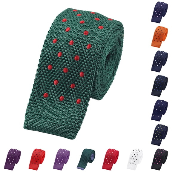 Krdevn Men's Solid Color Knit Tie Vintage Smart Formal Cotton Necktie for Groom