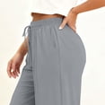 thumbnail image 7 of Women's Loose Casual Sweatpants, Solid Color Plus Size Pants with Elastic Waist Drawstring and Side Pockets, Home & Travel Wear | VerBelle,Dark Gray 4XL, 7 of 7