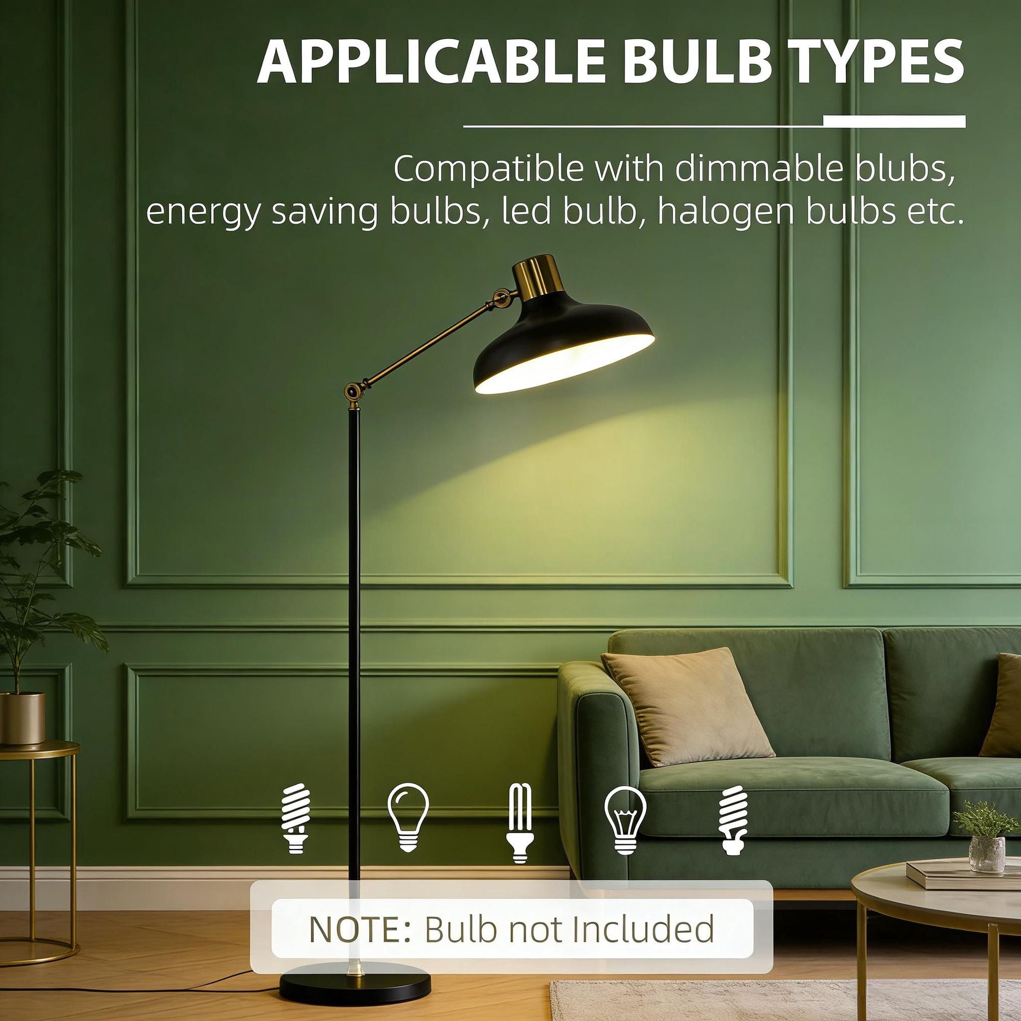 Adjustable Floor Lamps for Living Room, Standing Lamp for Bedroom with Balance Arm