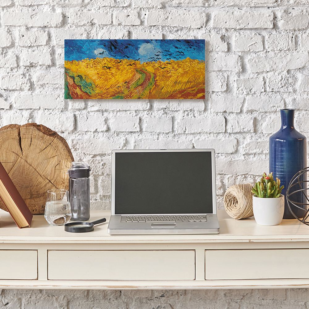 Stupell Industries Wheat Field with Crows Classic Van Gogh Painting Canvas Wall Art by Vincent Van Gogh