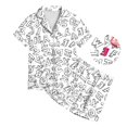 thumbnail image 5 of Teen Satin Pajamas Kids Letter Printed Button Down Sleepwear With Shorts 2PCS Summer Kids Pajamas Nightgown Girl Pajamas Size 10-12, 5 of 5