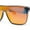 Slate - Orange Mirror, variant on Polarized Pop Color Mirror Shield Horn Rim Oversize Sunglasses Green - Fuchsia Mirror
