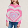 thumbnail image 4 of HAOTAGS Girls Long Sleeve T-Shirt,Heart Print Crew Neck Pullover Casual Cute Tee Sweatshirt Hot Pink Size 12M, 4 of 7