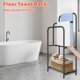 thumbnail image 5 of Toalleros para baño soporte de toalla de pie 35 pulgadas colgador de toallas de metal 3 niveles para piscina y piso con estantes de almacenamiento, 5 of 8