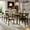 ‎Rustic Brown, variant on Virans 7-Piece Dining Table & Chairs Set for 4-6, 63" Extendable Kitchen Table with 6 Chairs, Dining Room Table with Metal Frame & MDF Board, Perfect for Small Space, Easy Assembly, Black