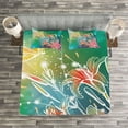 thumbnail image 3 of Ambesonne Spring Quilted Bedspread Set 3 Pcs, Digital Lilacs Dragonfly, King Size, Fern Green Purple, 3 of 3