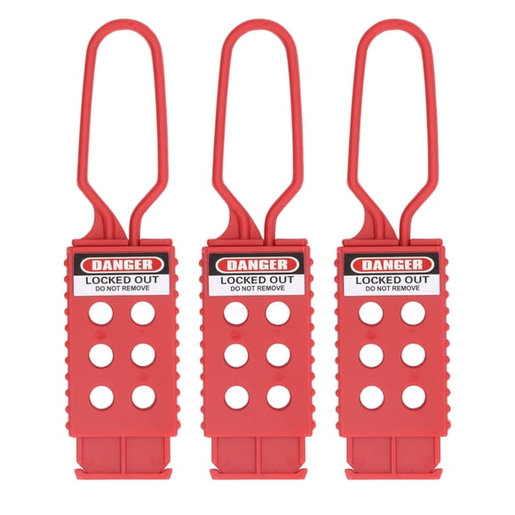 3-Pack BD-K42 6-Hole Industrial Electrical Insulated Lockout Hasps - 9mm Hole Diameter PP Plastic Lockout Devices with Frosted Texture, Ideal for Lockout Tagout (LOTO) in Plant Maintenance, Chemical,
