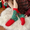 thumbnail image 6 of Bwiyojiz Home Decor Christmas Decorations Decoration Count 2pcs Fuzzy Socks Women's Cute Plushy Stockings Warm-Foot Corals Fleece Sleep Non-Shedding Floor, Gifts for Family, Multicolor, 6 of 6
