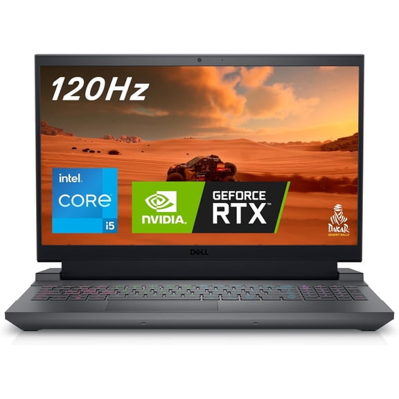 Dell G15 High Performance Gaming Laptop, 15.6" FHD Display, Intel Core i5, up to 4.5 GHz, 8GB RAM, 512GB SSD, NVIDIA RTX 3050, Windows 11 Home, WIFI 6 - Dark Shadow Gray