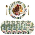 thumbnail image 5 of Ryvnso Many Cactus Flowers Round Plate Mats Dining Table Placemat Set of 4 for Holiday Decoration, 5 of 7