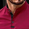 thumbnail image 3 of qafoshin Pullover Workout Tops for Men Breathable Stand-up Button Long Sleeve Fall Shirts, 3 of 7