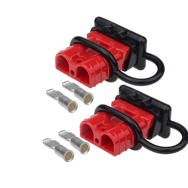 Kenally 2 uds conector rojo 50A 600V conectar desconectar Kit de carga de energía eléctrica duradero con accesorios de terminales Accesorios para vehículos recreativos