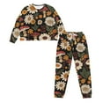 thumbnail image 4 of Yuyamidu Mushroom Ladies Sleepwear Set Daisy Long Sleeve Pajamas for Women Size 2XL Music Note Pajama Outfits Cozy Sleep Set of 2 Fall Winter Jogger Yoga Homewear, 4 of 7
