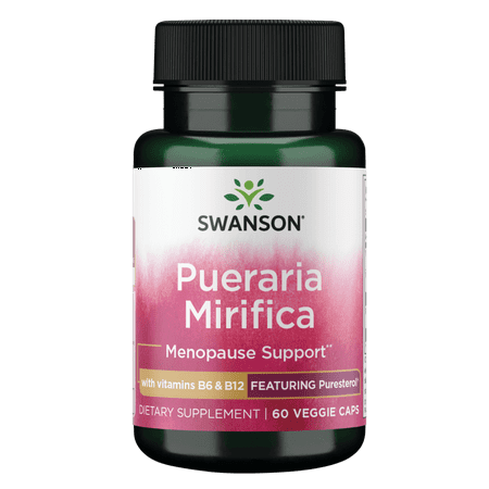 Swanson Pueraria Mirifica with B6 and B12 60 Veggie Capsules