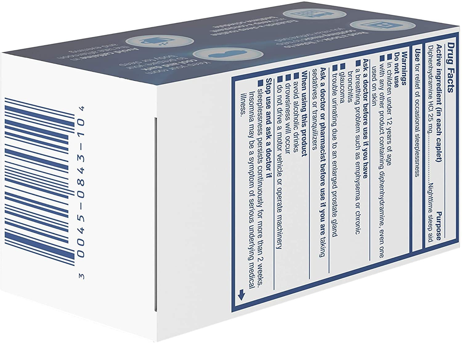 Simply Sleep Non-Habit Nighttime Sleep Aid Diphenhydramine Caplets, 100 Ct, 3-Pack