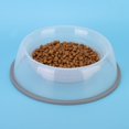 thumbnail image 3 of Plástico antideslizante transparente redondo perro mascota alimentación tazón gato comida bebida agua plato alimentador (A), 3 of 8