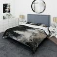 thumbnail image 1 of Designart "Textured Splash Black Paint Art II" Abstract Painting Bedding Covert Set - Modern Black Abstract Bed Set With 2 Shams, 1 of 6