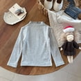 thumbnail image 2 of Chandails pour Filles Enfants Gris Chandail à Manches Longues Filles Col Rond Coton Chandail Fille Hauts Fille 6-7 Ans, 2 of 7