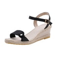 thumbnail image 6 of Womens Espadrilles Buckle Ankle Strap Wedge Sandals Open Toe Fashion Band 2026 Summer Dressy Wedges Heels Black Size 8.5, 6 of 7