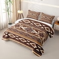 thumbnail image 3 of Homewish Vintage Aztec Striped Twin Quilt Set,Geometric Rhombus Twin Coverlet Set,2-Piece, 3 of 7