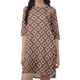 thumbnail image 4 of Moomaya Scoop Neck Moss Georgette Shift Party Dress For Women 3/4 Sleeve Dress, 4 of 6