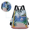 thumbnail image 5 of FORMRS Women's Travel Backpack Purse Anti-Theft Hidden Pockets Casual Shoulder Bag, Pink Seaside, 5 of 7