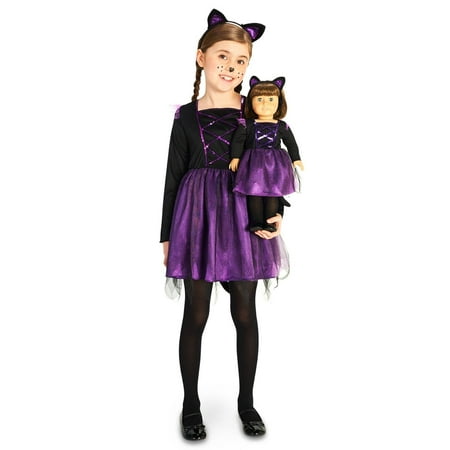 Ballerina Kitty Child Costume with Matching 18 Doll Costume