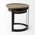 thumbnail image 4 of Aisley 19.3L x 19.3W x 19H Brown Wood W/ Black Metal Nesting Side Tables, 4 of 7