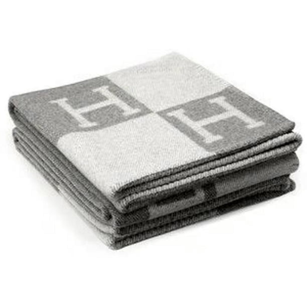 Plaid H Blanket Cashmere Blended Crochet Portable 140x170cm grey Walmart