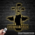 thumbnail image 3 of Craftnamesign Custom Golfing Metal Wall Art LED Light, Personalized Golfer Name Sign, 3 of 5