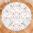thumbnail image 2 of Floral Princess Unicorn Pattern Round Fitted Tablecloth with Elastic Edge,Dining Table Cover Waterproof,Outdoor Round Tablecloth for Camping,Dining,Indoor and Outdoor, 2 of 7