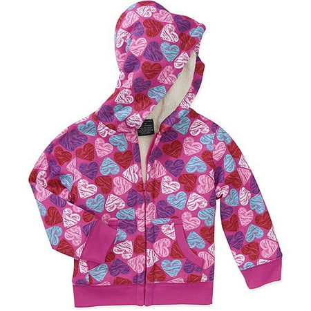 Faded Glory Baby Girls' Sherpa Lined Hoodie