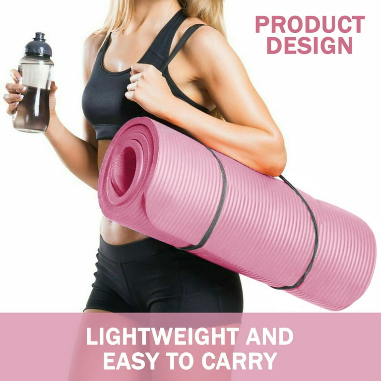 Exercise Mat GKYMYZ Pink Yoga Mat,8mm Thick Yoga Mat,72 Inchx24