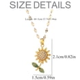 thumbnail image 2 of Collier Pendentif Tournesol pour Femmes en Laiton avec Pierre CZ, 2 of 6