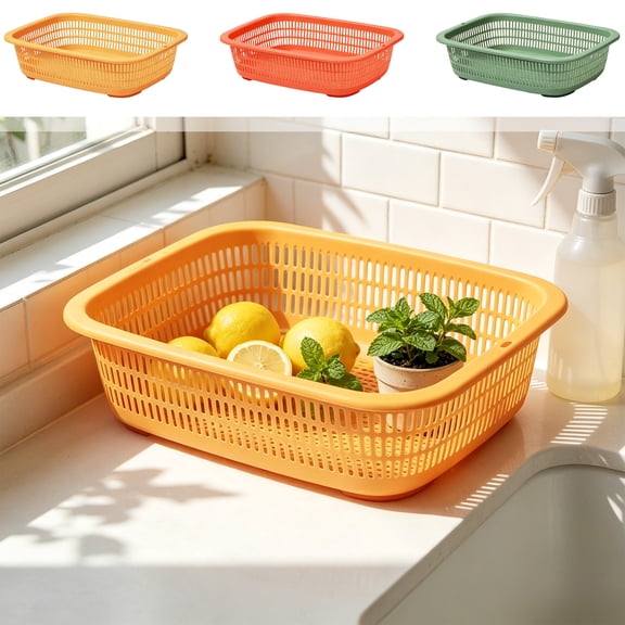 Aoznliie Kitchen Storage Basket, Large Produce Basket with Ventilation Holes,Vegetable Storage Bin for Countertop,Fruit Basket Pantry Organizer for Home,13x10in