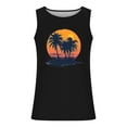 thumbnail image 4 of Taqqpue Mens Plus Size Tank Tops Casual Crew Neck Workout Gym Sleeveless Shirts Summer Beach Quick Dry Palm Tree Vintage Style T-Shirt, 4 of 5