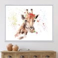 thumbnail image 2 of Designart 'Portrait of A Giraffe With Red Flowers II' Farmhouse Framed Canvas Wall Art Print, 2 of 5