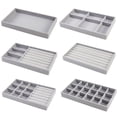 thumbnail image 1 of Paquete de 6 bandejas para joyas, inserto de terciopelo para cajones, apilables, 1 of 5
