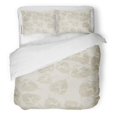 thumbnail image 1 of Juego de Ropa de Cama ABPHQTO de 3 Piezas Gris Floral Follaje Blanco Patrón 3D Twin con 2 fundas de almohada, 1 of 1