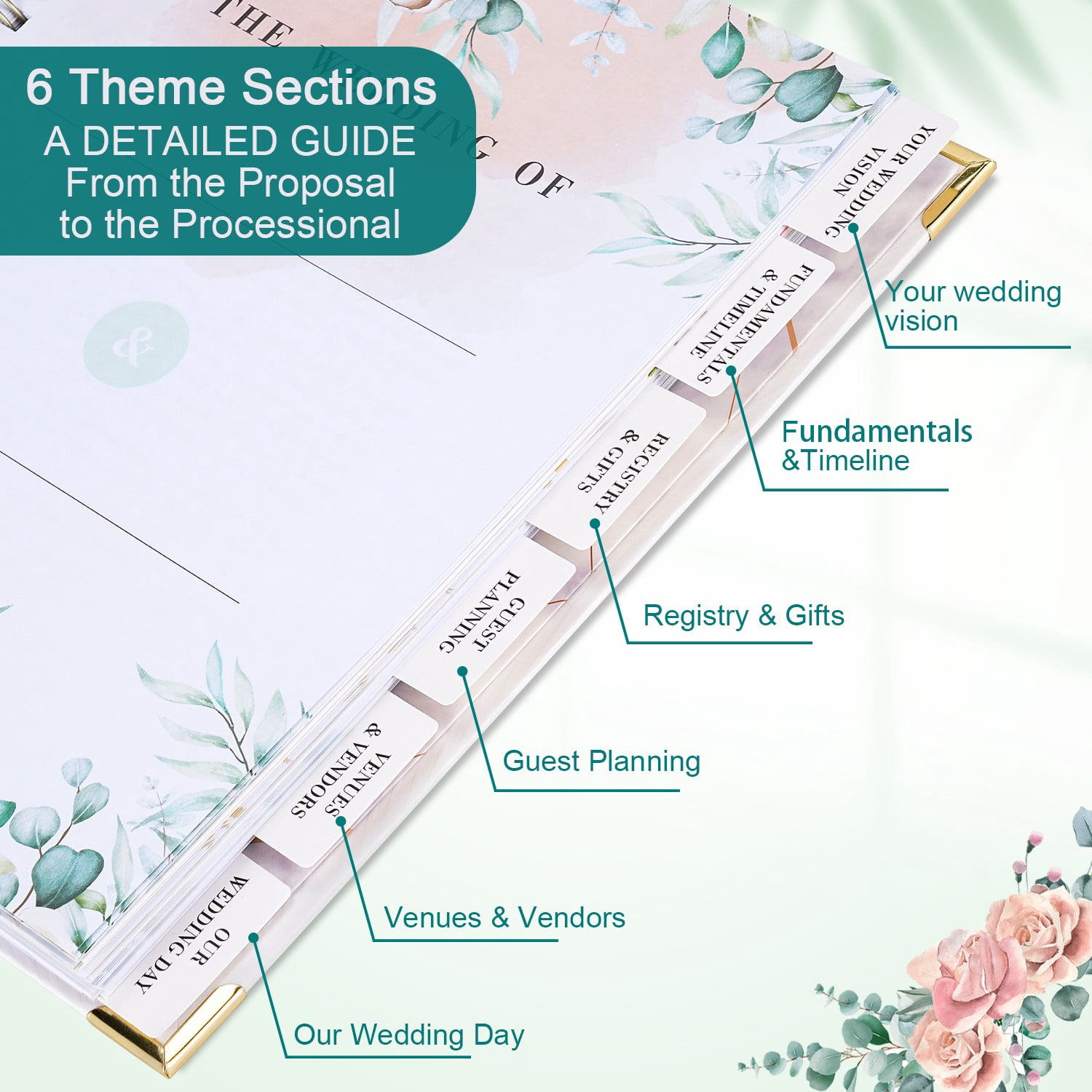 TJT Wedding Planner, 188 Page Wedding Planner and Organizer for Bride, Bridal Planning Binder with Countdown Calendar Gifts
