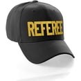 thumbnail image 2 of Sport Classic Baseball Hat Custom Referee Letters Structured Cap, Black Hat Gold Letters, 2 of 4