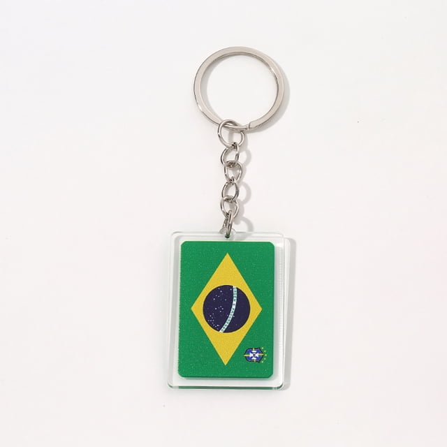 Llavero acrílico de marca inglesa creativa, colgante de llavero acrílico de recuerdo de la Copa Mundial de fútbol,Brazil