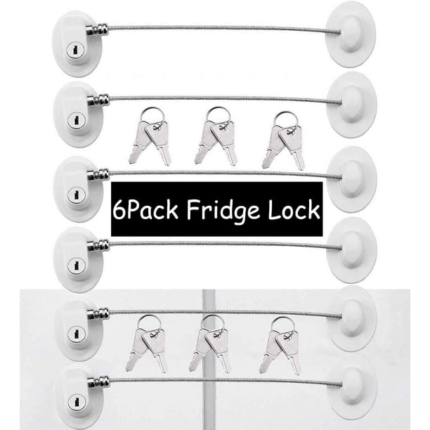 6 Pack Refrigerator Locks with 12 Keys,child Safety Fridge Lock