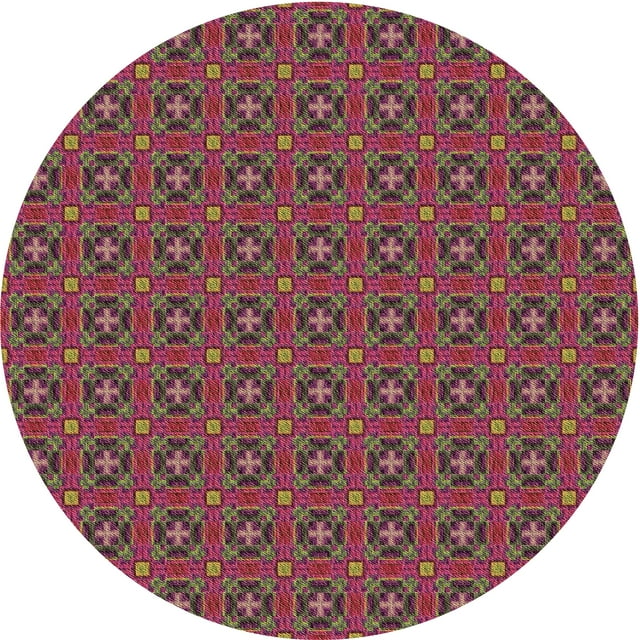 Ahgly Company Tapis d'Intérieur Lavables en Machine, Ronds, Transitionnels, Brun Or Foncé, Ronds de 7 Pi