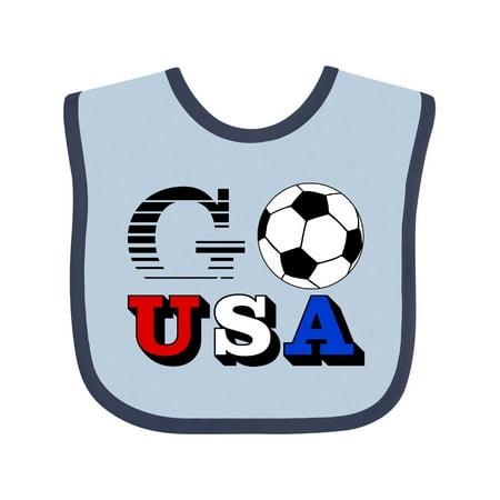 Inktastic Go, USA- Soccer, Football Infant Bib Unisex Blue and Navy