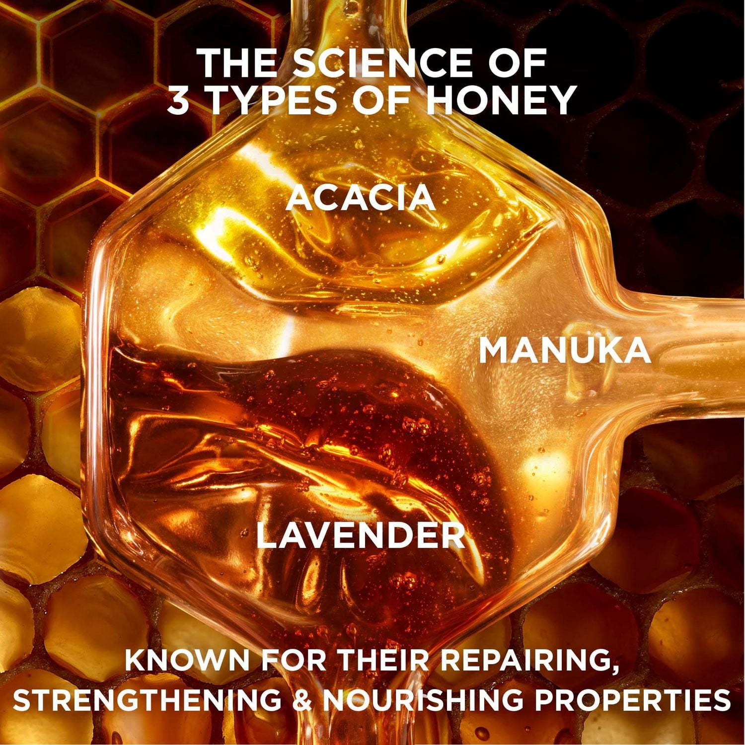 Garnier Whole Blends Honey Treasures Shampooing Réparateur pour Cheveux Secs et Abîmés, 370ml Répare les cheveux abîmés