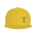 thumbnail image 2 of ZICANCN Alphabet T Pattern Baseball Caps, Trucker Hats for Men And Women, Adjustable Breathable Flat Caps, Yellow, 2 of 8