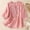 Pink, variant on 3/4 Sleeve Linen Tops for Women Vintage Embroidered Blouse Solid Color V Neck Lantern Sleeve Flowy Top