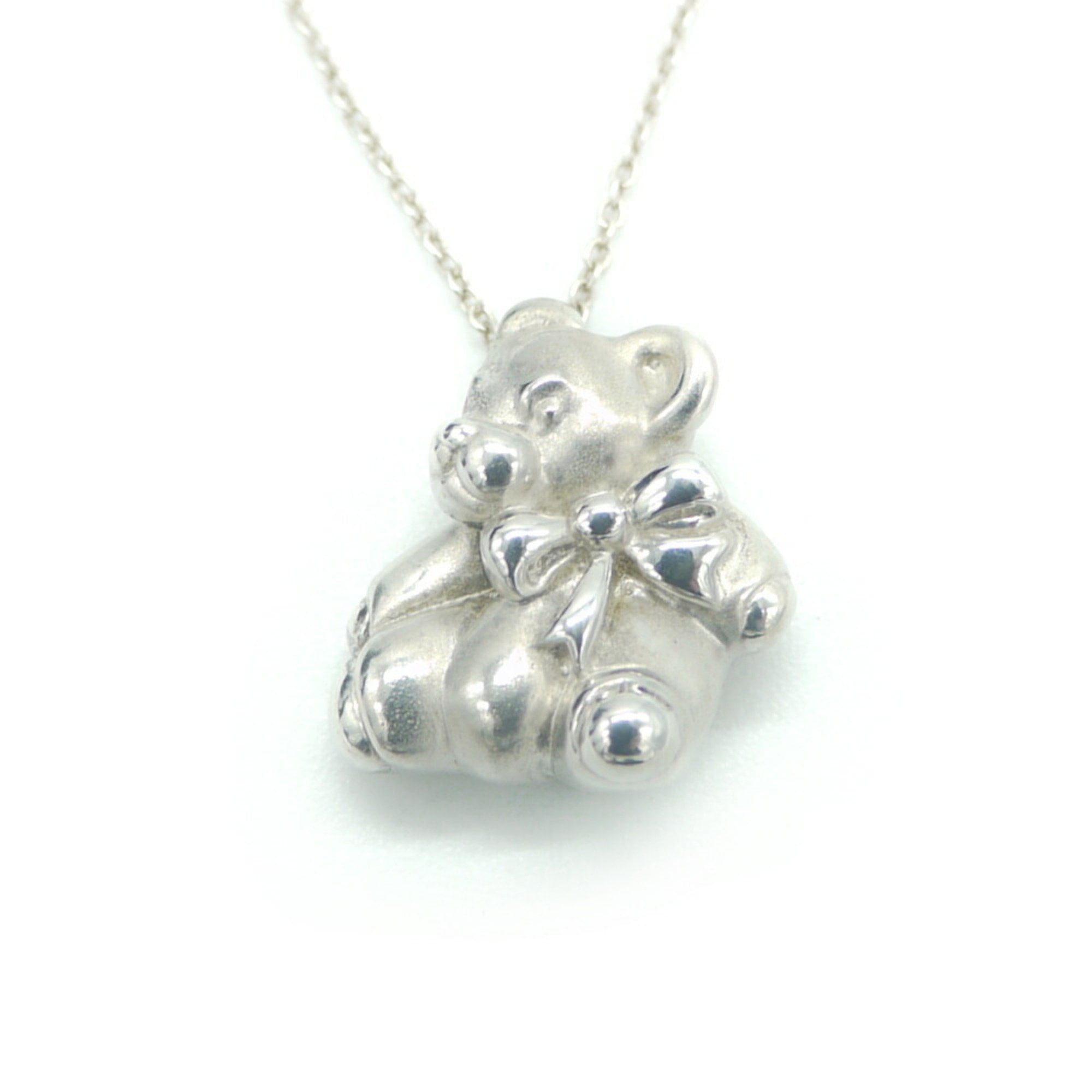 Pre-Owned TIFFANY & Co. Tiffany Bear Pendant Necklace, Silver 925, Azuki Chain (Good)